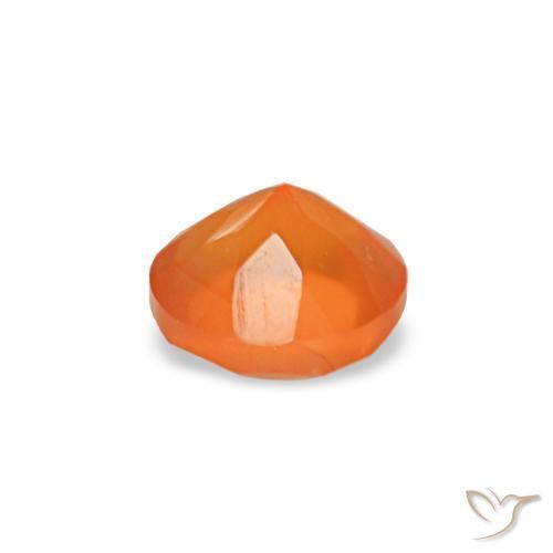 Cornalina naranja natural de 0,18 ct, corte redondo, transparente