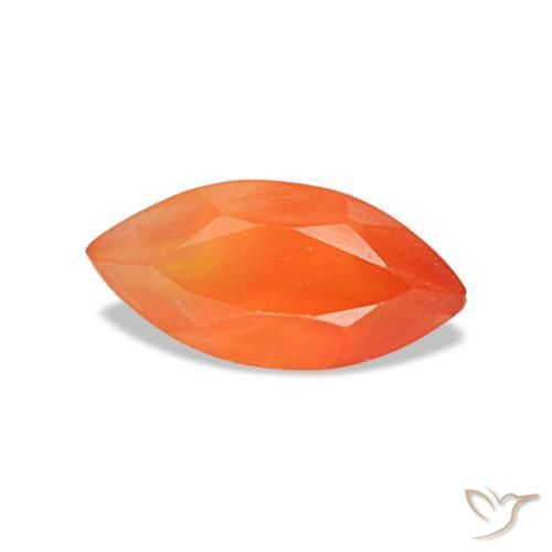 Cornalina naranja natural de 0,47 ct, marquesa, transparente