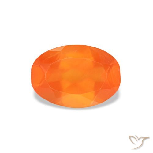 Cornalina naranja de 0,37 ct, ovalado, transparente
