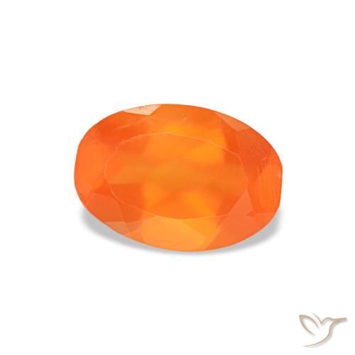 Cornalina naranja natural de 0,37 ct, corte óvalo, transparente