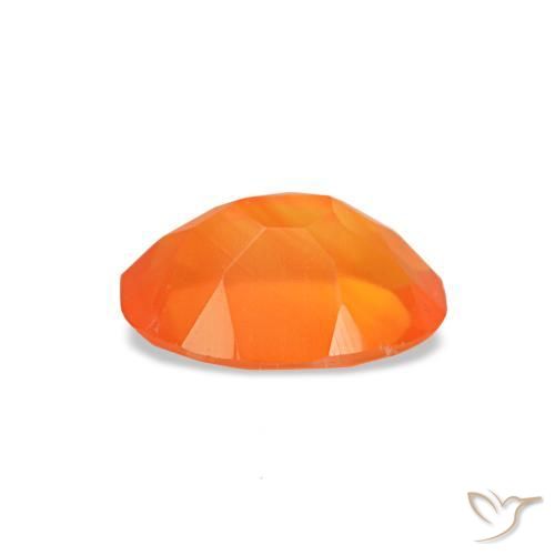 Cornalina naranja natural de 0,37 ct, corte óvalo, transparente