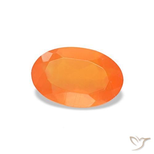 Cornalina naranja natural de 0,33 ct, corte óvalo, transparente