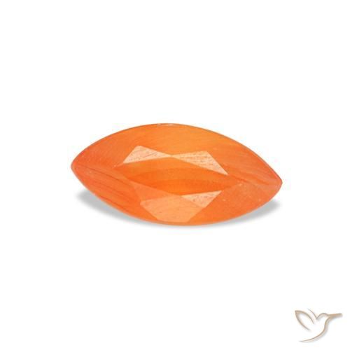 Cornalina naranja natural de 0,14 ct, marquesa, transparente