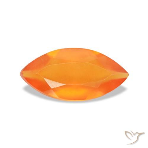 Cornalina naranja natural de 0,39 ct, marquesa, transparente