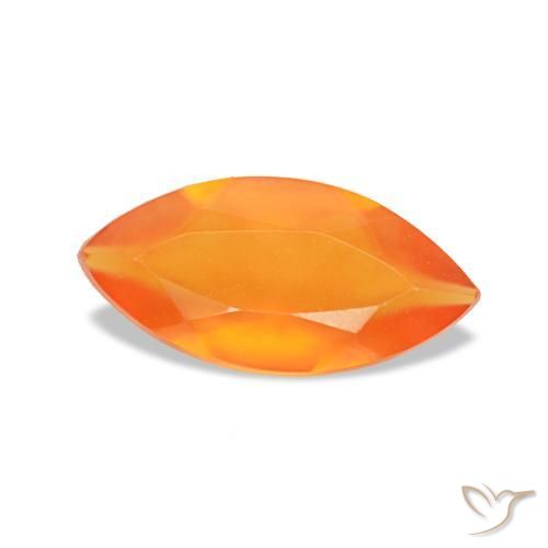 Cornalina naranja natural de 0,39 ct, marquesa, transparente