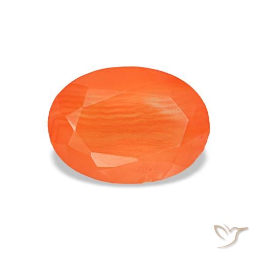 Cornalina naranja de 0,60 ct, ovalado, transparente