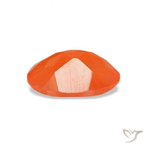 Cornalina naranja natural de 0,60 ct, corte óvalo, transparente