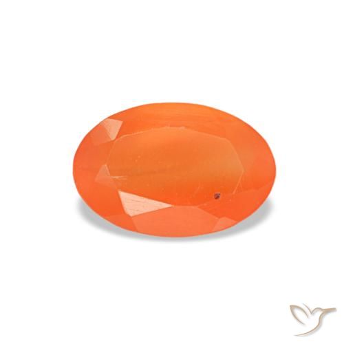 Cornalina naranja de 0,38 ct, ovalado, transparente