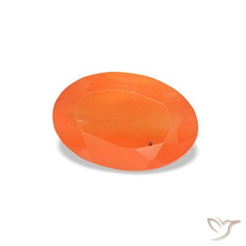 Cornalina naranja natural de 0,38 ct, corte óvalo, transparente