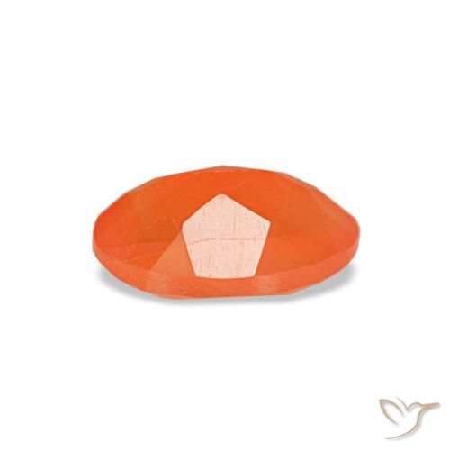 Cornalina naranja natural de 0,38 ct, corte óvalo, transparente