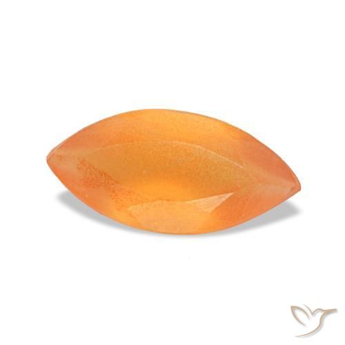 Cornalina naranja natural de 0,44 ct, marquesa, transparente