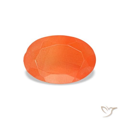 Cornalina naranja de 0,36 ct, ovalado, transparente