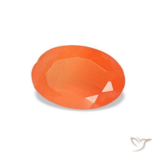 Cornalina naranja natural de 0,36 ct, corte óvalo, transparente