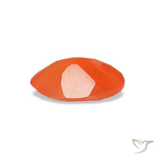 Cornalina naranja natural de 0,36 ct, corte óvalo, transparente