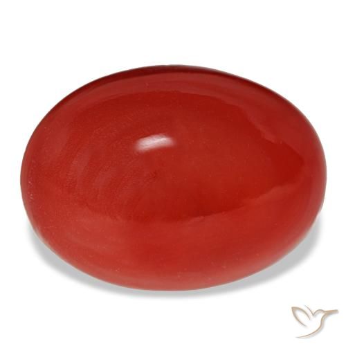 Cornalina rojo natural de 13,90 ct, corte óvalo, opaco
