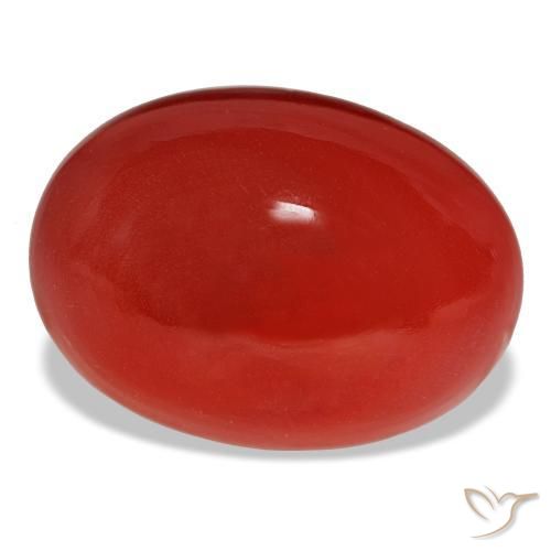 Cornalina rojo natural de 13,90 ct, corte óvalo, opaco