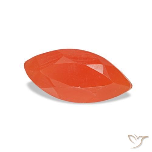 Cornalina rojo natural de 0,48 ct, marquesa, translúcido