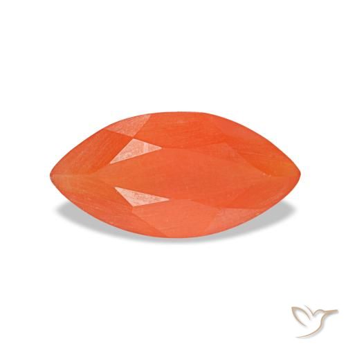 Cornalina rojo natural de 0,39 ct, marquesa, transparente