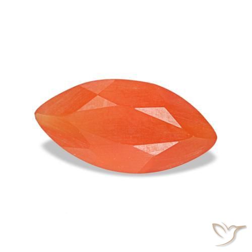 Cornalina rojo natural de 0,39 ct, marquesa, transparente