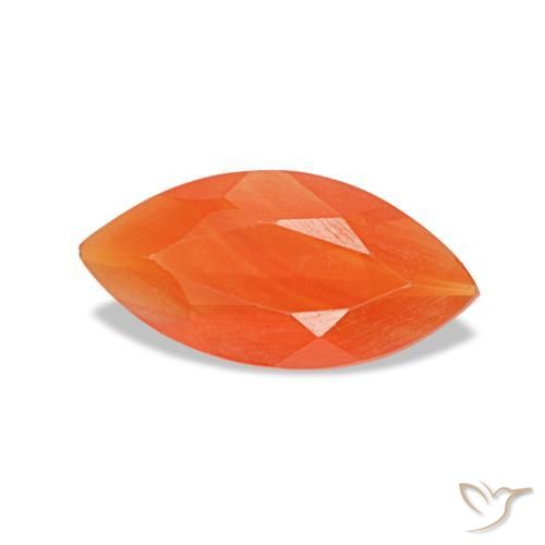 Cornalina naranja natural de 0,32 ct, marquesa, transparente