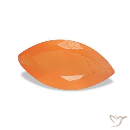 Cornalina naranja natural de 0,50 ct, marquesa, transparente