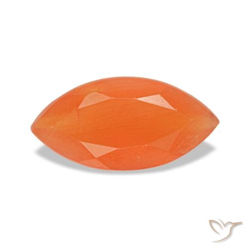 Cornalina naranja natural de 0,44 ct, marquesa, transparente