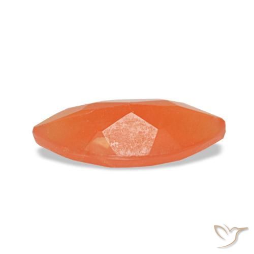 Cornalina naranja natural de 0,44 ct, marquesa, transparente