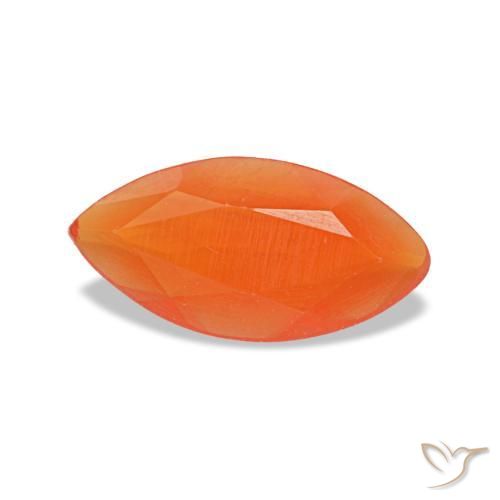 Cornalina naranja natural de 0,28 ct, marquesa, transparente