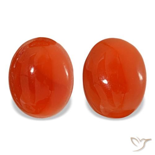 Gemas de cornalina rojo natural de 5,41 ct, corte óvalo, translúcido