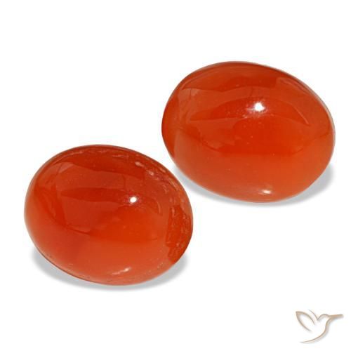 Gemas de cornalina rojo natural de 5,41 ct, corte óvalo, translúcido