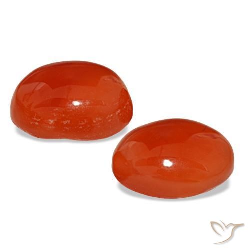Gemas de cornalina rojo natural de 5,41 ct, corte óvalo, translúcido