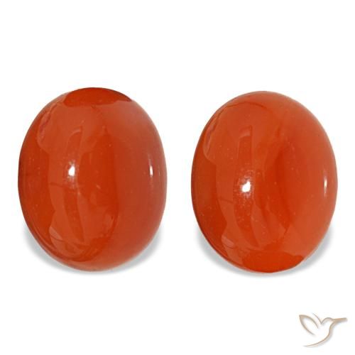 Gemas de cornalina rojo natural de 5,73 ct, corte óvalo, translúcido