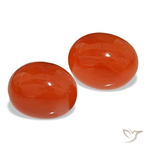 Gemas de cornalina rojo natural de 5,73 ct, corte óvalo, translúcido