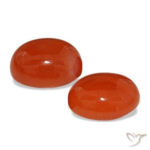 Gemas de cornalina rojo natural de 5,73 ct, corte óvalo, translúcido