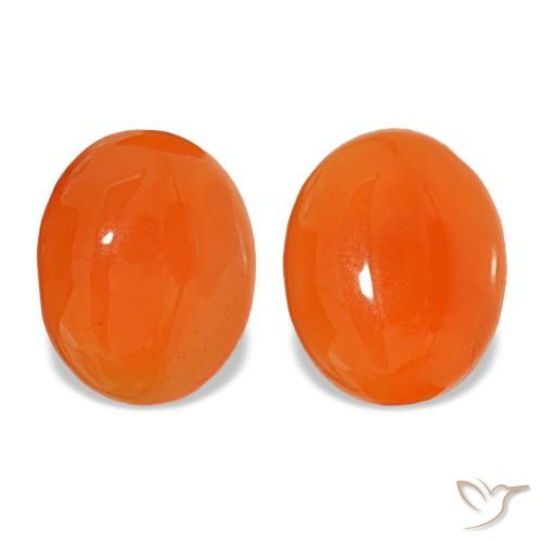 Cornalina naranja de 4,41 ct, ovalado, translúcido