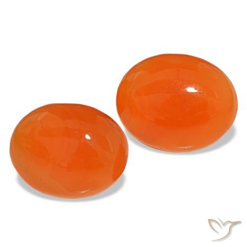 Gemas de cornalina naranja natural de 4,41 ct, corte óvalo, translúcido