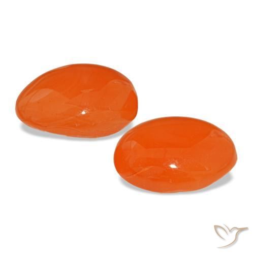 Gemas de cornalina naranja natural de 4,41 ct, corte óvalo, translúcido
