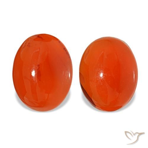 Gemas de cornalina naranja natural de 3,96 ct, corte óvalo, translúcido