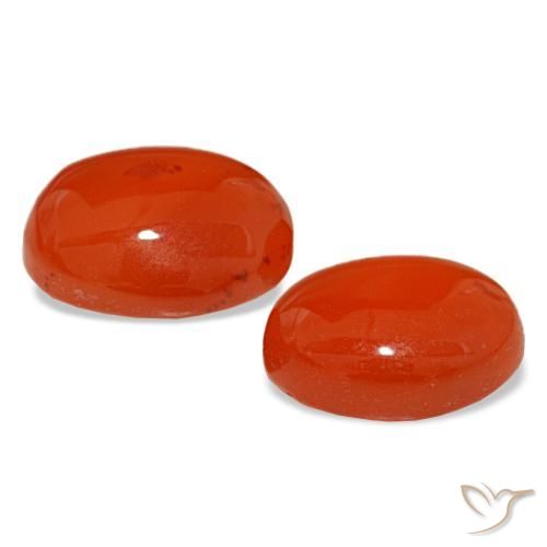 Gemas de cornalina naranja natural de 3,96 ct, corte óvalo, translúcido