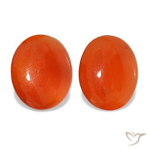 Cornalina naranja de 4,90 ct, ovalado, translúcido