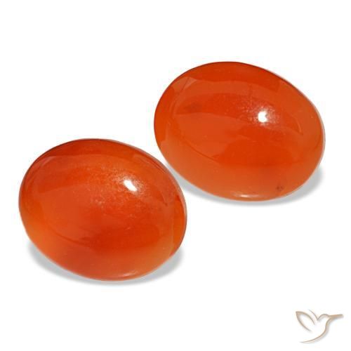Gemas de cornalina naranja natural de 4,90 ct, corte óvalo, translúcido