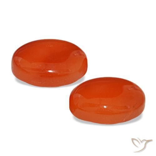 Gemas de cornalina naranja natural de 4,90 ct, corte óvalo, translúcido