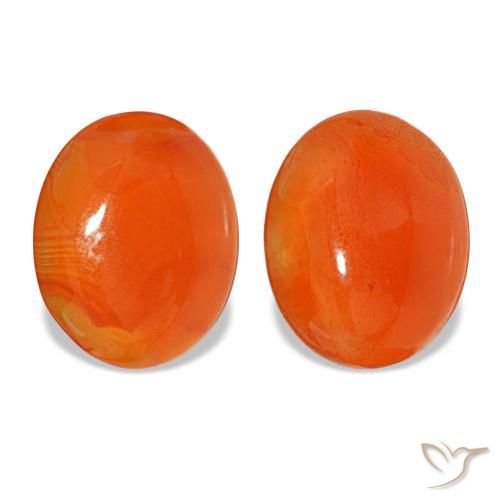 Gemas de cornalina naranja natural de 4,23 ct, corte óvalo, translúcido
