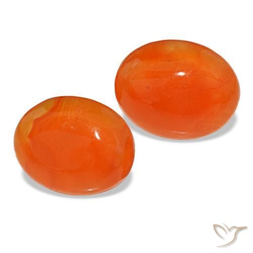 Gemas de cornalina naranja natural de 4,23 ct, corte óvalo, translúcido