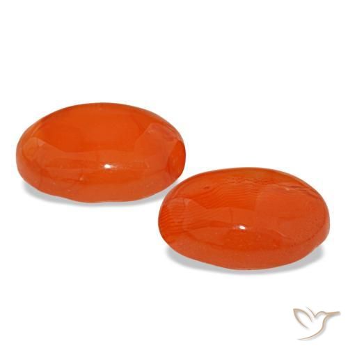 Gemas de cornalina naranja natural de 4,23 ct, corte óvalo, translúcido