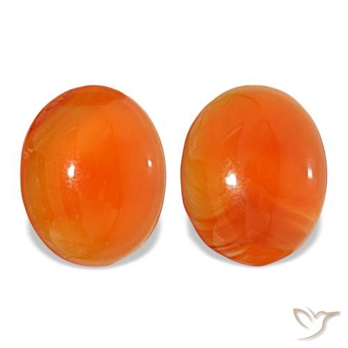 Gemas de cornalina naranja natural de 5,67 ct, corte óvalo, translúcido
