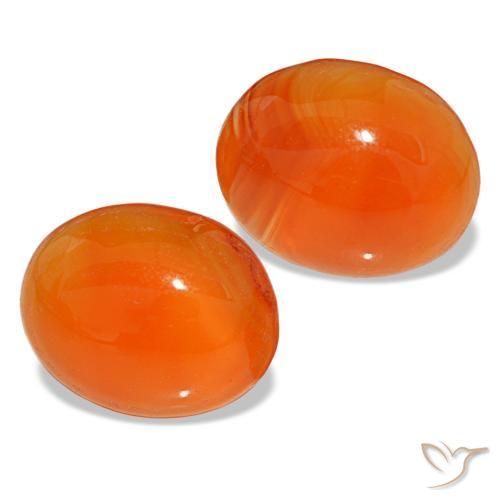 Gemas de cornalina naranja natural de 5,67 ct, corte óvalo, translúcido