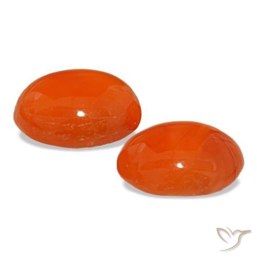 Gemas de cornalina naranja natural de 5,67 ct, corte óvalo, translúcido