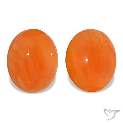 Gemas de cornalina naranja natural de 5,06 ct, corte óvalo, translúcido