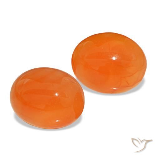 Gemas de cornalina naranja natural de 5,06 ct, corte óvalo, translúcido